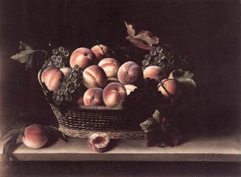 MOILLON, Louise Basket with Peaches and Grapes s Norge oil painting art